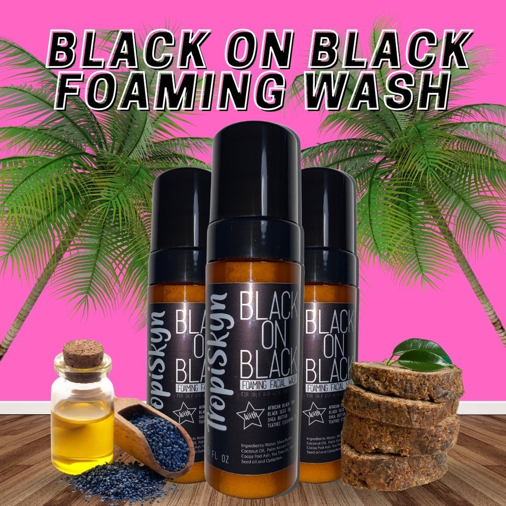 Black on Black Foaming Facial Wash: Black soap + Black seed oil